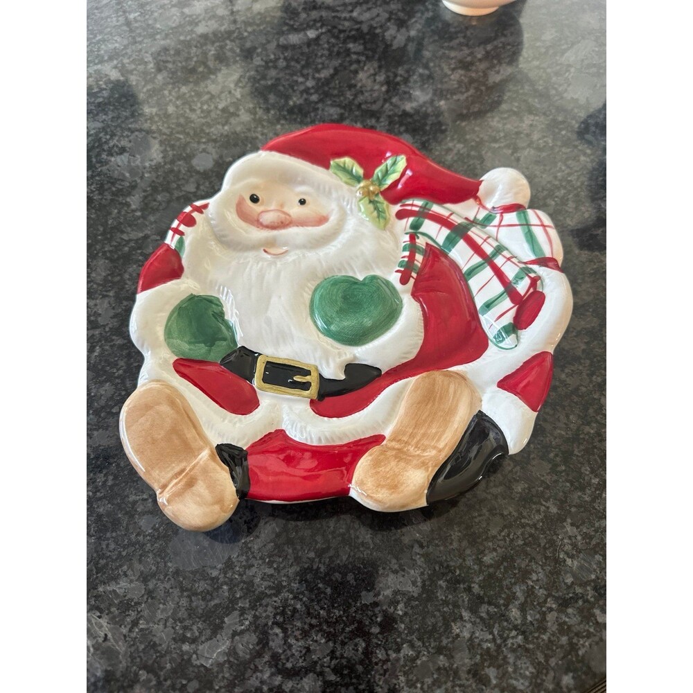 Fitz and Floyd Santa plate Christmas